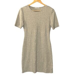 Reformation Jeans dress Kendy taupe greige ribbed tshirt fitted bodycon large